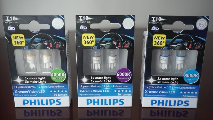 Philips X-treme Ultinon LED T10 W5W 8000K Cool Blue Color Auto Interior  Light Turn Signals