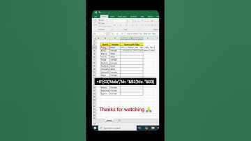 How to Add Mr. & Mrs. Before Names in Excel. #excel #excelshortcuts #exceltips #exceltricks #shorts