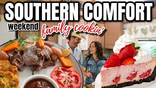 Sunday Comfort Food! 👴 Grandpa's Pot Roast, fried Jalapeno Corn Cakes & Strawberry Cheesecake 🍓