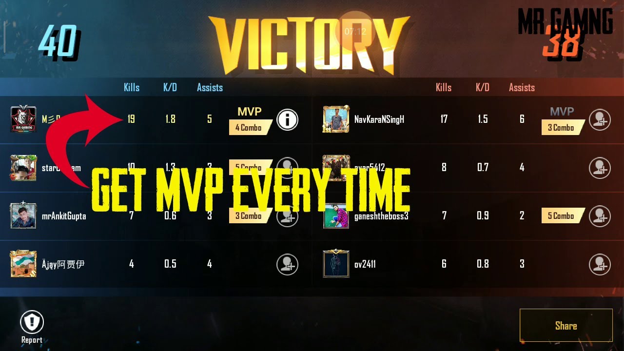 how get mvp in tdm match in pubg mobile - YouTube