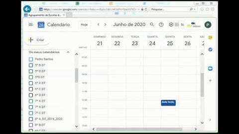 Criar evento no calendário para aula com Meet