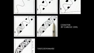VASILISINAMARI zentangle tutorial pattern COASTER (узор зентангл)