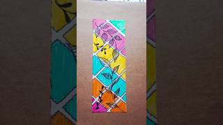 Bookmark Drawing (Brushpen)😍📖📕#shortsfeed #art #drawing #bookmark #Brushpen