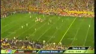 USC vs Notre Dame 4th and 9, 2005 1/2