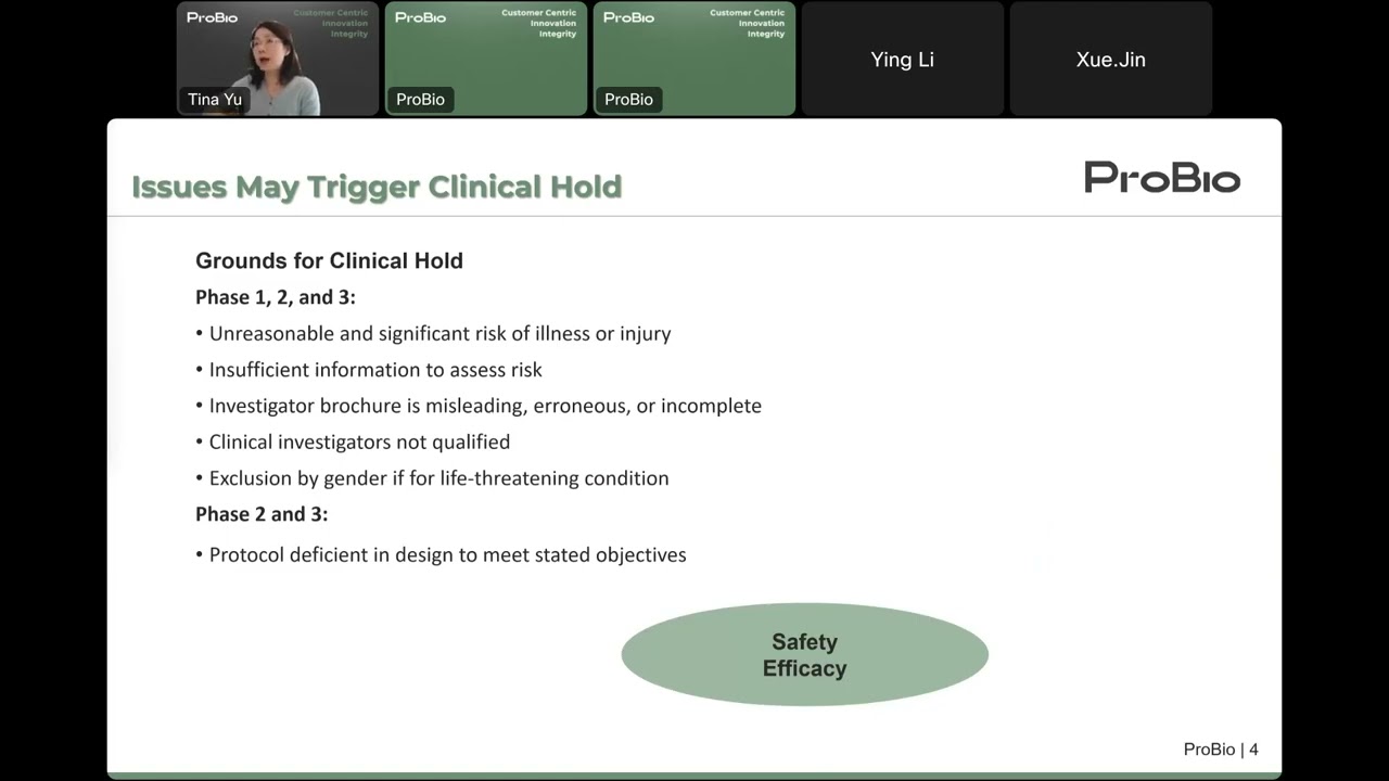 ProBio Webinar - CMC Regulatory Consideration on Biologics Development