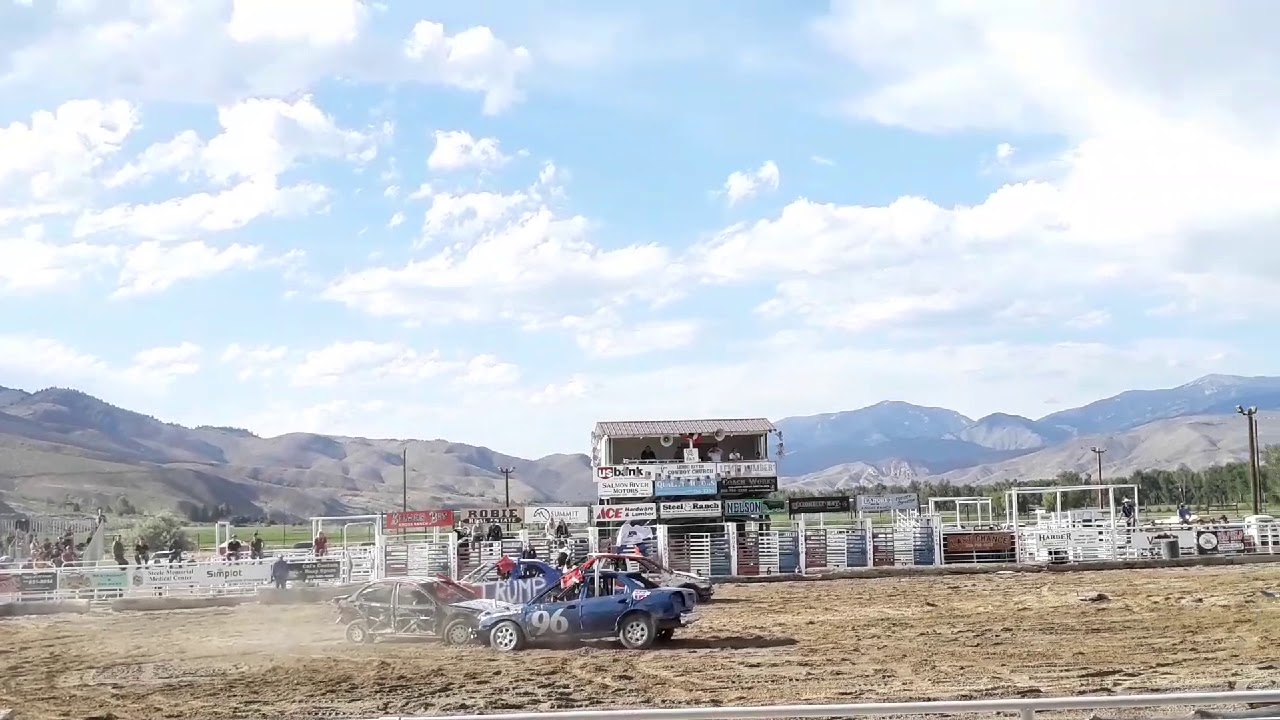 DEMOLITION DERBY scary but fun Salmon,ID YouTube
