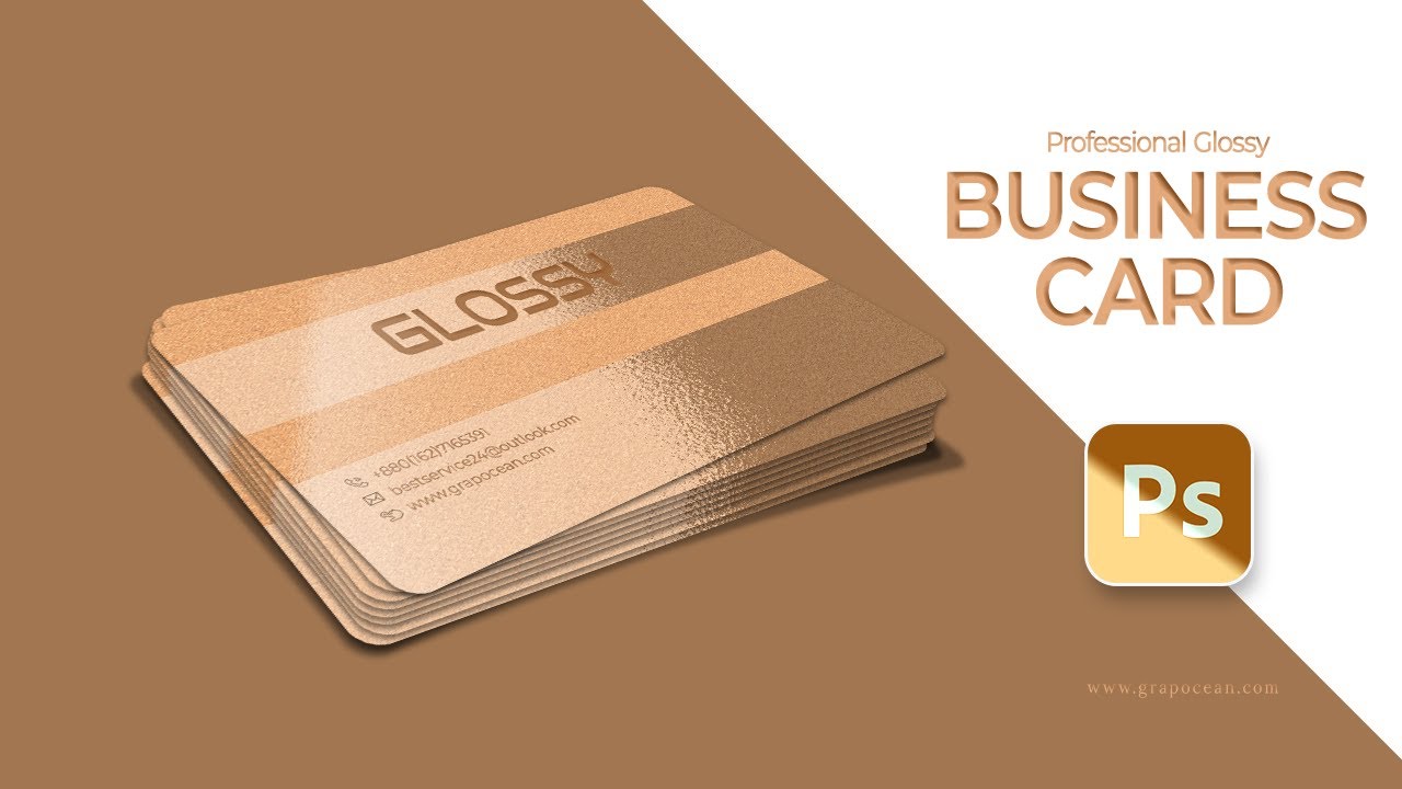 Luxurious Glossy Business Cards Design | Adobe Photoshop Tutorial