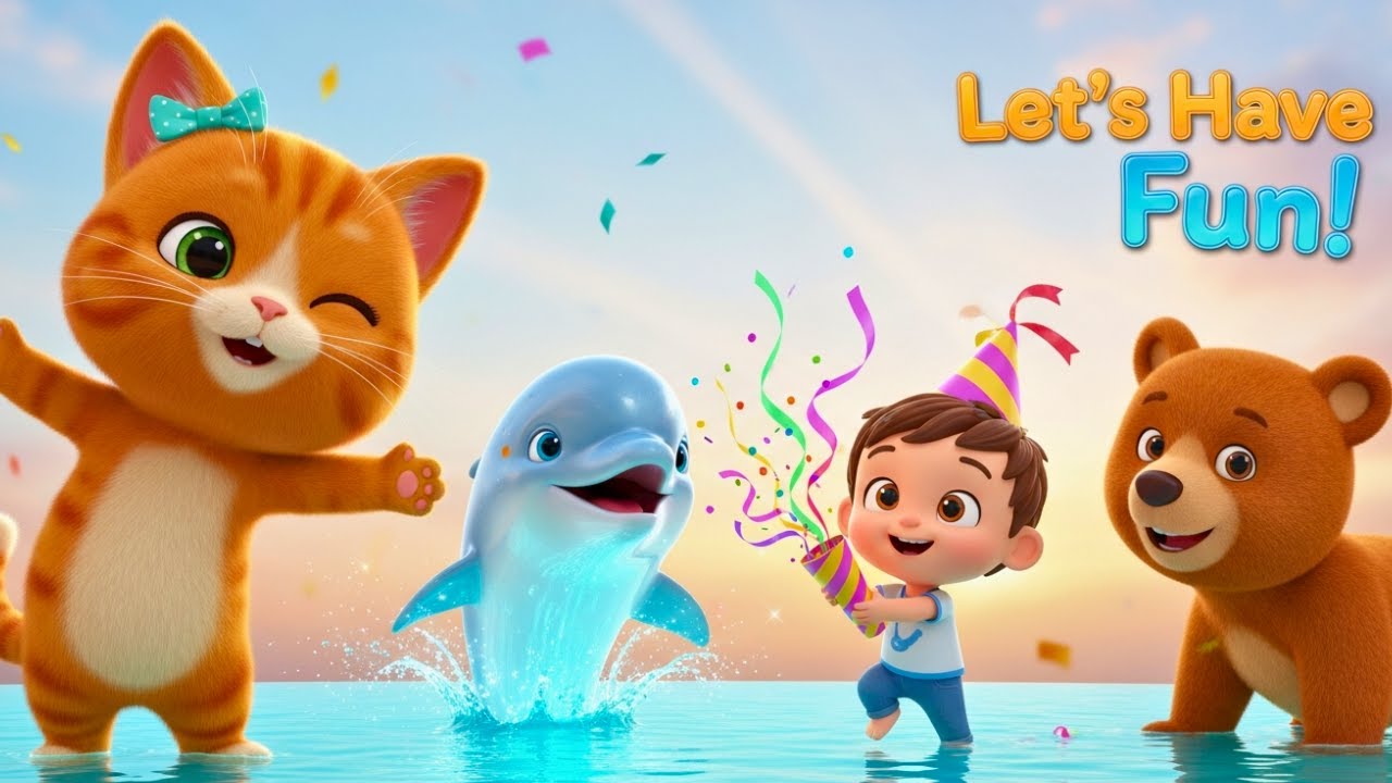 Kitten Rhyme, Little Dolphin, Rain Rain Party Fun & What Do You See | Kids Mix Rhymes & Poems