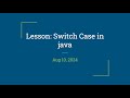 Switch Case in Java