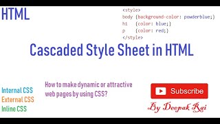 Cascaded Style Sheet in HTML | HTML Tutorial