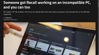 Someone got Recall working on an incompatible PC, and you can too