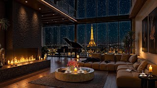 Cozy Paris Winter Night ❄️ Luxury Apartment with Tender Jazz Saxophone Music for Relax, Focus, Sleep