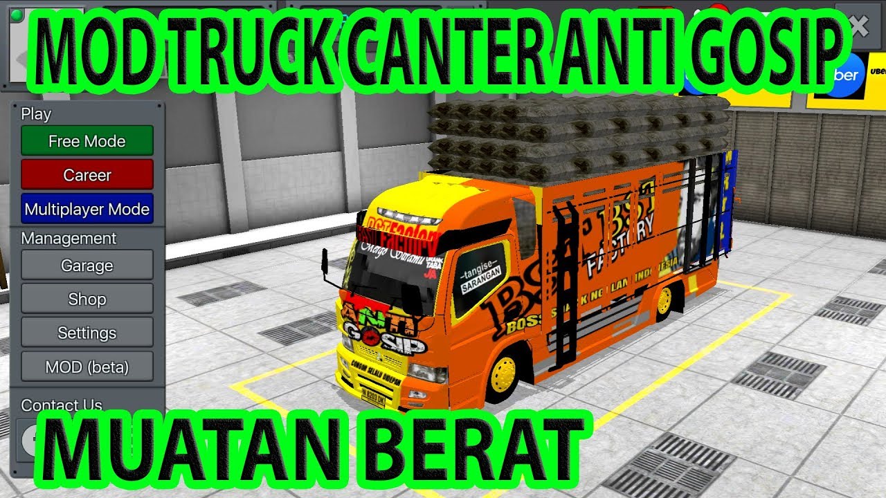 MOD BUSSID TERBARU  2021 TRUK  CANTER ANTI  GOSIP  MUATAN 