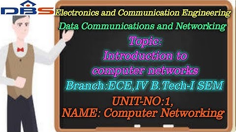 DBS - introduction to computer networks-computer networking-Unit No:- 1-IV B.TECH 1-SEM-ece- dcn