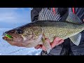 Ice Fishing the Mud Flats on Minnesotas Lake Mille Lacs with Rapala Jig Raps for Walleye | S14-E11