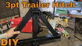 How to build a homemade tractor 3 point trailer hitch from scrap metal. #arccaptain Mig 200 Cut50