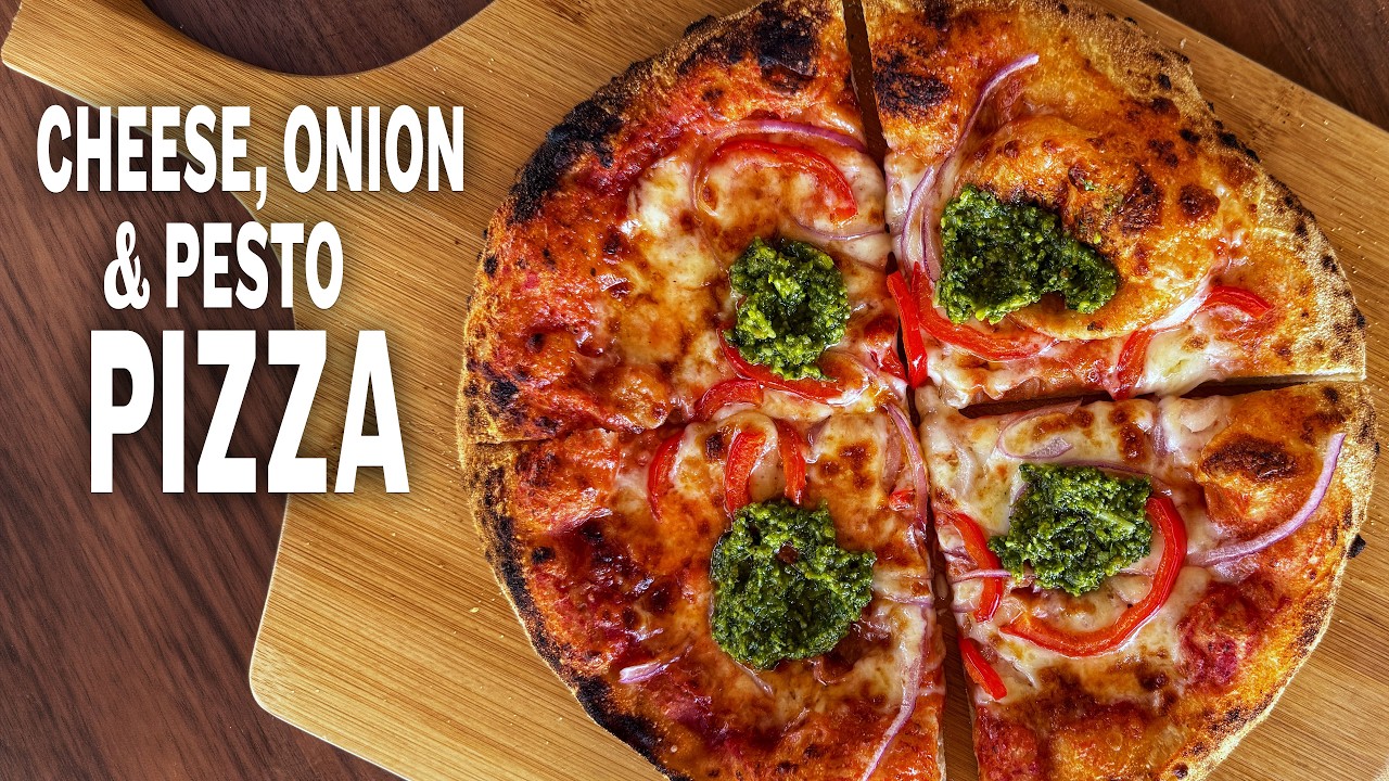 Cheese & Onion Pizza With Arugula Pistachio Pesto On the Gozney Dome Gen 2 XL