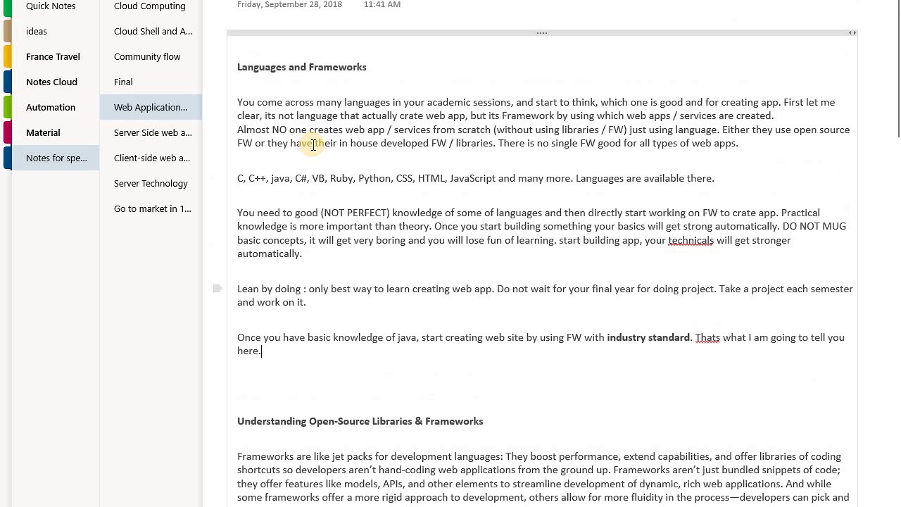Languages and Web Application Frameworks