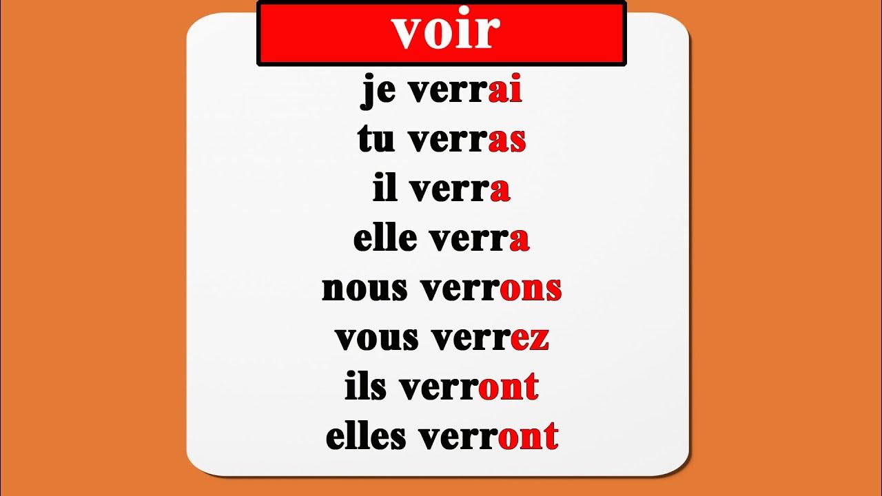 le verbe voir au futur simple YouTube