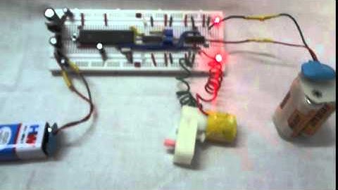 Interfacing L293d Motor Driver with 8051 Microcontroller on Bread Board Single Motor Output