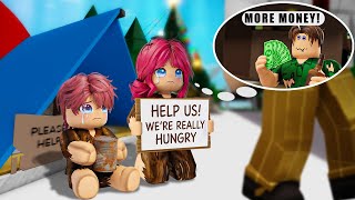 TWO POOR SISTERS Forced To BEG FOR MONEY On The Street!|✨Roblox Family Roleplay✨