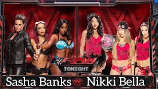 Wwe2K20 Monday Night Raw 2015 Sasha Banks Team Bad Vs Nikki Bella W Team Bella