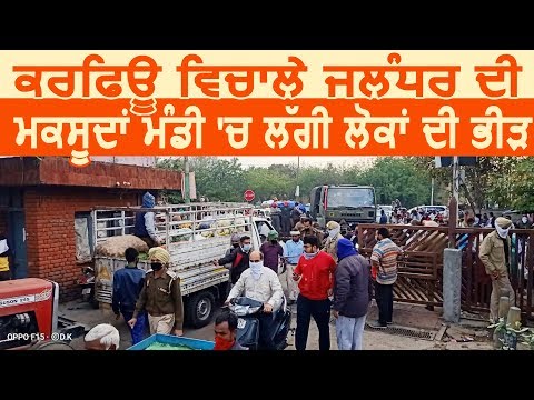 Curfew के बीच Jalandhar की Maqsudan Mandi में लगी लोगों की भीड़