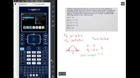 AP Statistics - How to perform a Test for Means on a TI-Nspire