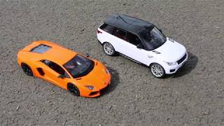 CMJ RC CARS 1:14 Scale Remote Control Cars Orange Lamborghini & White Range Rover