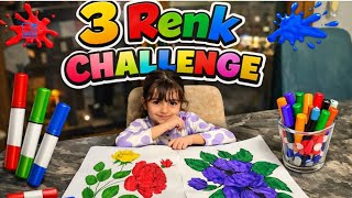 ANNEMLE 3 RENK BOYAMA CHALLENGE ‼️ BAKALIM KİM KAZANACAK ❗️ #challenge #funny #oyun #viral #kidsfun 