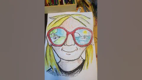 Portrtt med verdrivet stora glasgon, "Portrait Mot...