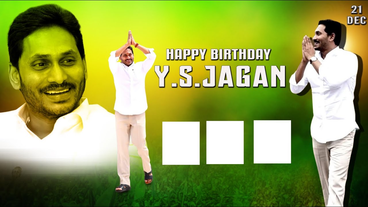 FREE Y.S.JAGAN BIRTHDAY PSD - How to Edit a Birthday Banner in ...