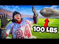 Backyard Football with the WORLD'S HEAVIEST FOOTBALL! (Ft. YoBoy Pizza)