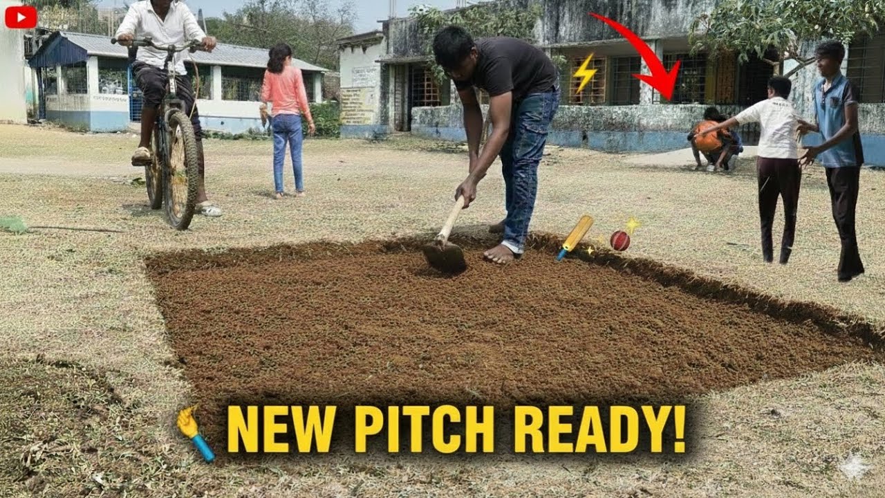 গ্রামে ইন্টারন্যাশনাল স্টাইল পিচ বানালাম 😲🔥#viral #vlog 