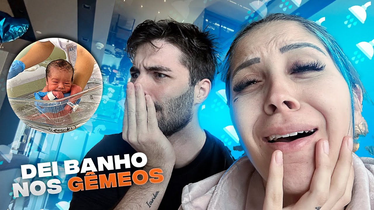 PRIMEIRA VEZ QUE “ EU “ DEI BANHO NOS GÊMEOS SOZINHA 👶👶🩵