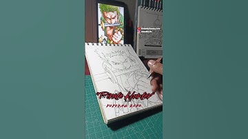 Draw RORONOA ZORO🔥 "The Pirate Hunter"😱 #onepiece #zoro #drawing #shorts