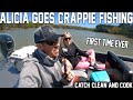 Catching dinner with my wife (First Time Crappie Fishing)
