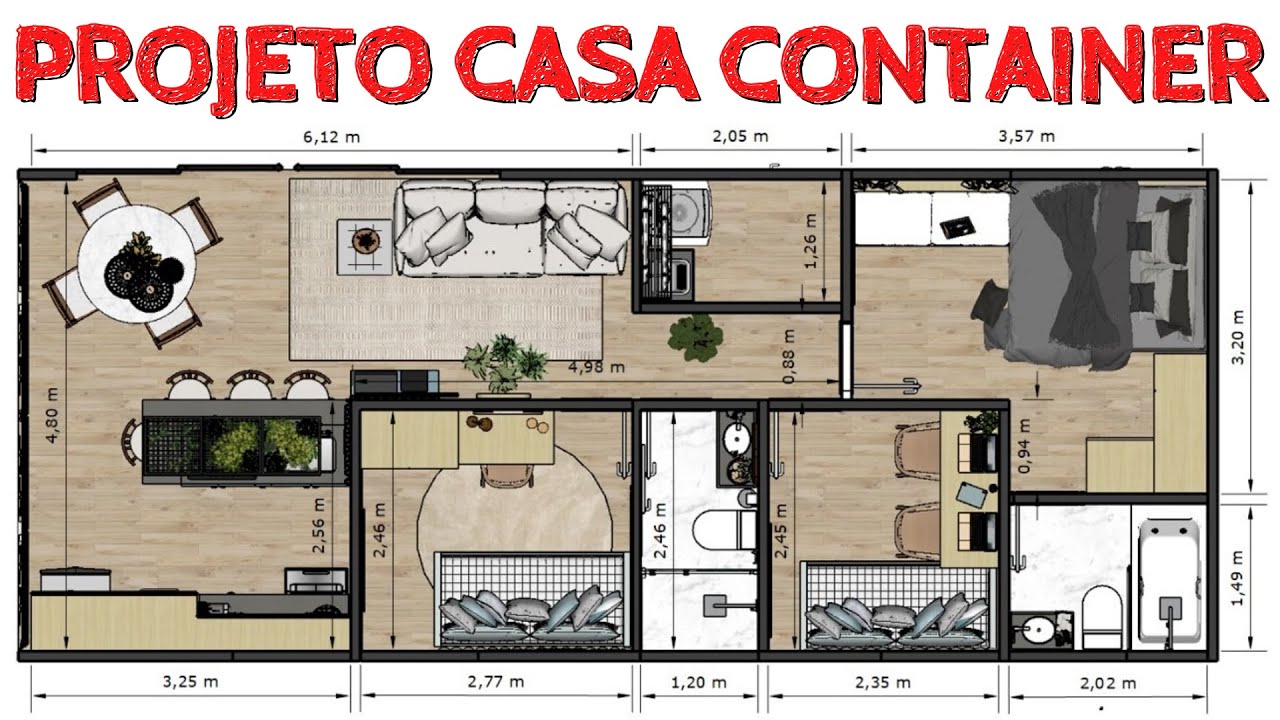 PROJETO CASA CONTAINER 60M2 | Melhor de Dois - YouTube