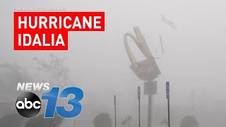 Extreme winds from Hurricane Idalia in Perry, Florida