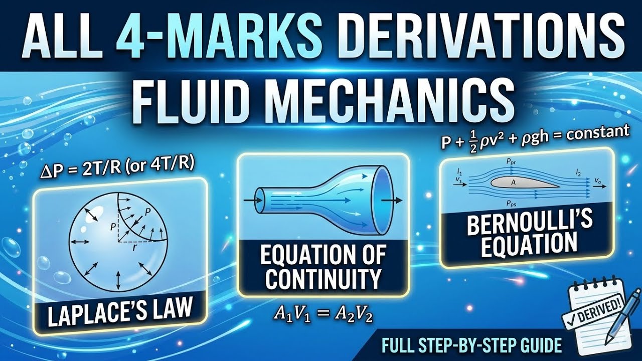 🎯 Mechanical Properties of Fluids | Laplace Law, Continuity & Bernoulli ...