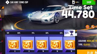 Asphalt 8 - Car Hunt Coins Cup - Koenigsegg Ccxr Trevita - Highland View 44.780 - Top 100