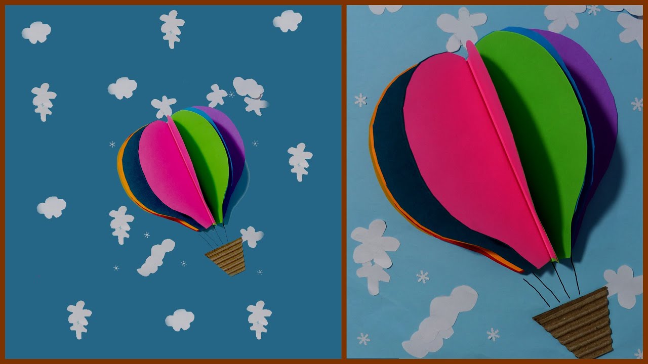How To Make Paper Hot Air Balloon Wall Hangings Easy Wall Decor Ideas