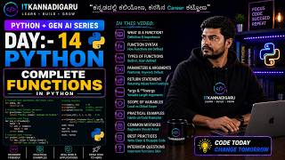 Day 14 | Python + AI Full Course in Kannada | Complete hands on Functions | ITkannadigaru