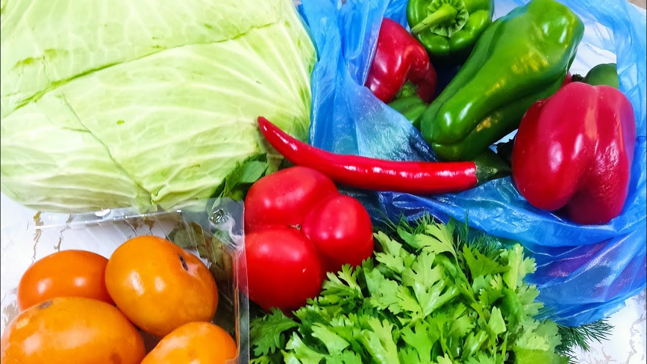 #مشترياتي من الخضار والخبز 🌮🥖🥒🫑🥭🍊🥦🥬 والفواكه 