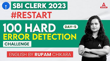 SBI Clerk English Error Detection Questions | Day-5 | SBI Clerk English Preparation | Rupam Chikara