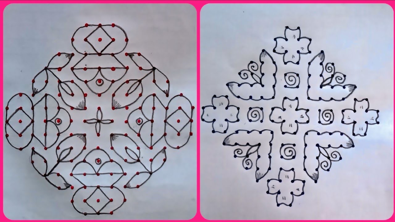 15*3*3 dots rangoli 🌺 butterfly 🦋 rangoli 🌺 muggulu with dots rangoli 🌺