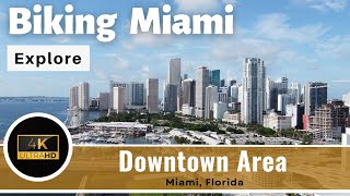 Miami Florida Biking - 4K Workout Fat Burn - Silent Virtual Bike Ride - Indoor Cycling or Spinning