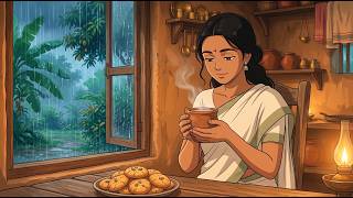 Rainy Indian Village Morning ☕ Cozy Ghibli Slow Living & Masala Chai ASMR