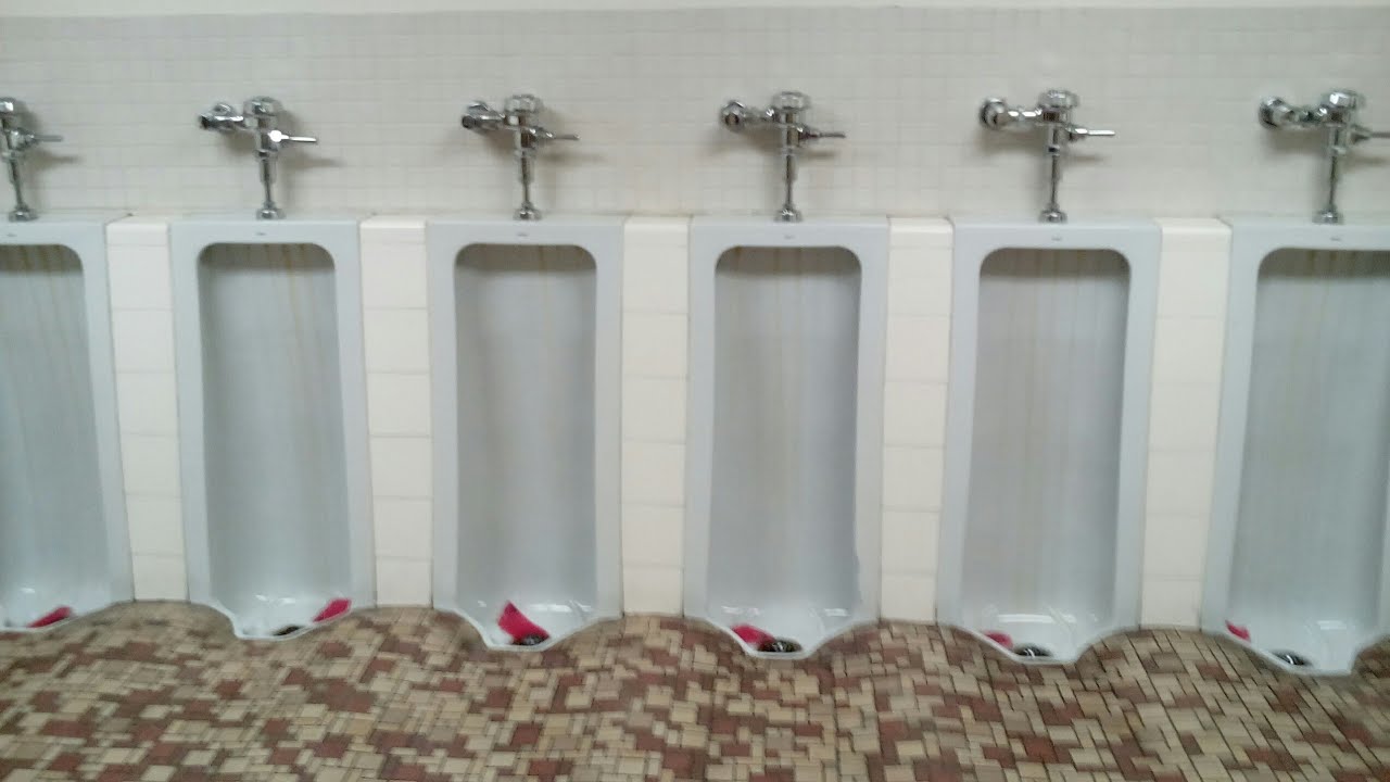 3. 1956 Auditorium Bathroom With Seven Vintage Crane Sanitor Urinals
