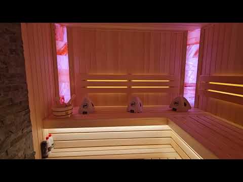 Сауна из липы с печь KARINA Quadro 12 в талькохлорите
